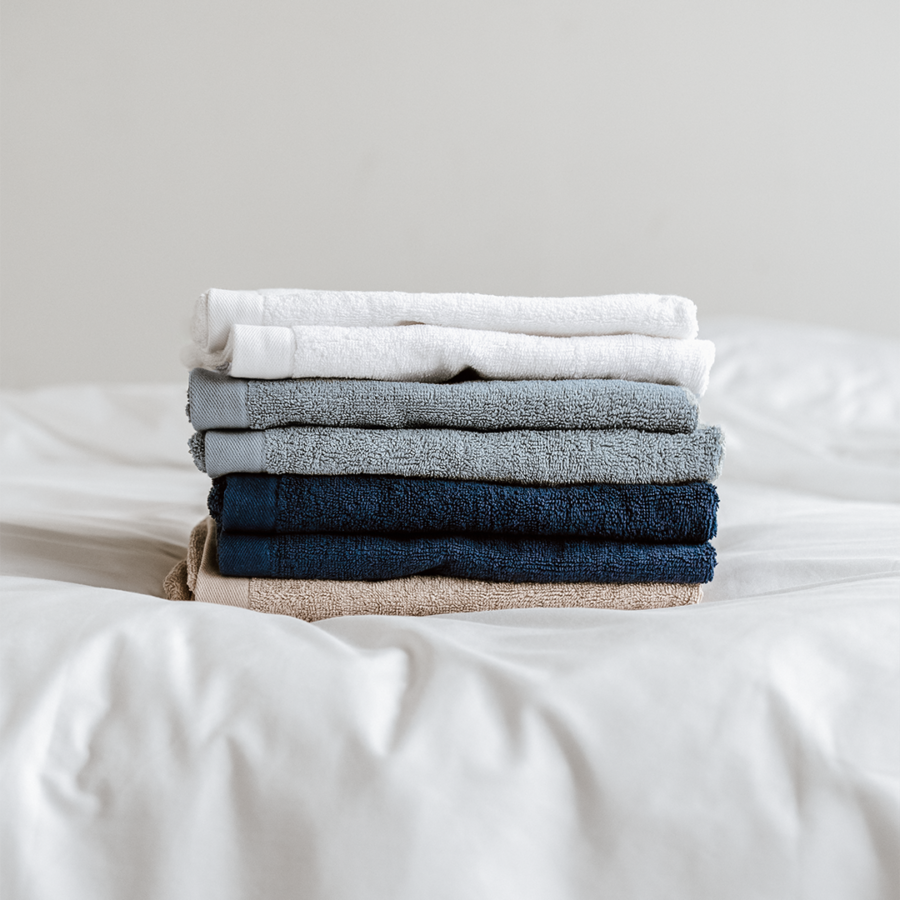 A SET OF TWO READ THE LABEL ECO CERTIFIED TOWELS