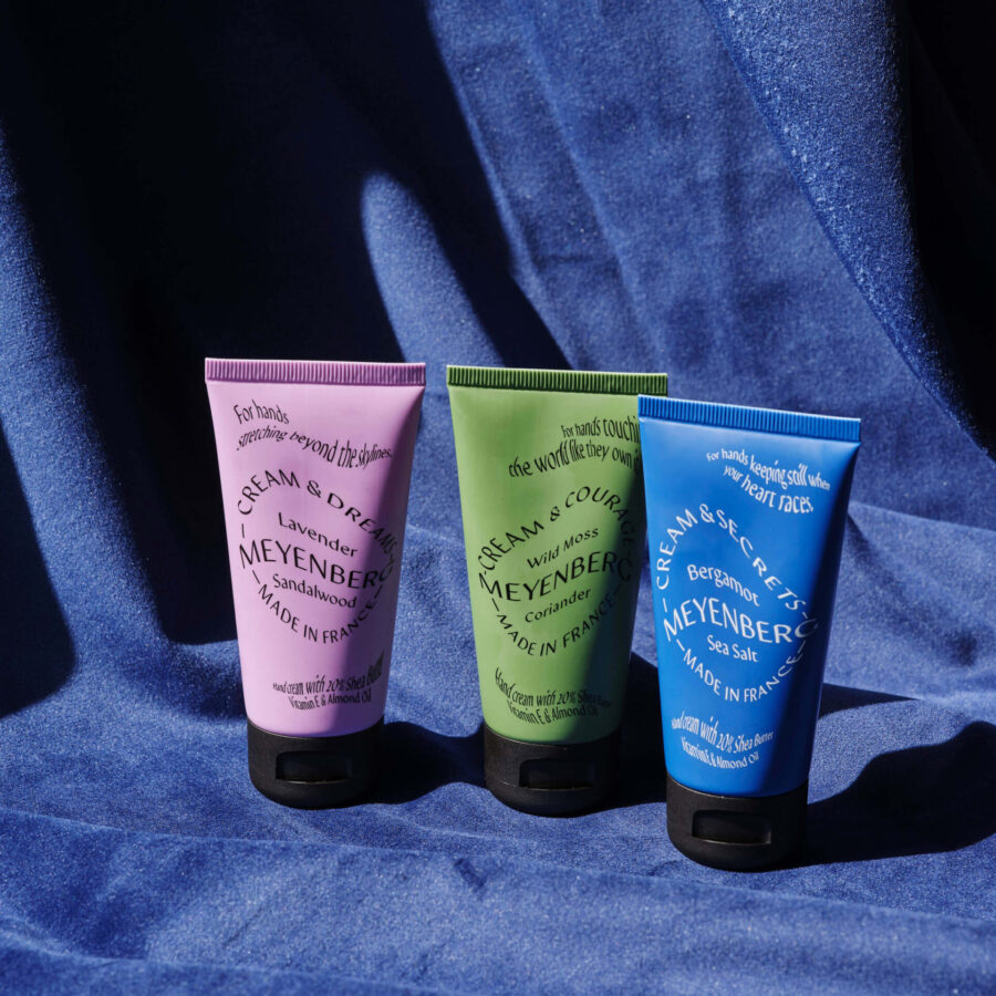 Meyenbergs handkräm i dofterna dreams, courage och secrets